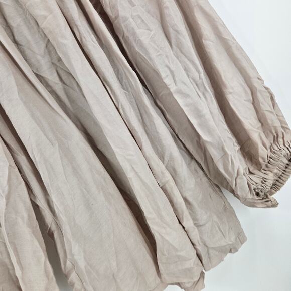 Anne Fontaine Naema Blouse Top Pink Silk Blend Balloon Sleeve Peasant Size US 6 - Picture 6 of 7